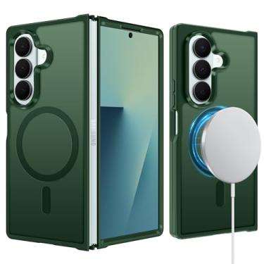 Imagem de Casewind Capa magnética para Galaxy Z Fold 7, [compatível com Magsafe] [proteção militar contra quedas de 4,6 m] [Fosco translúcido] Slim fit antiarranhões à prova de choque para capa Z Fold 7, 2025