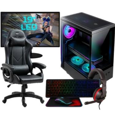 Imagem de Computador Gamer Completo Intel Core i7 2ªG Memória 16GB SSD 240GB Placa de Vídeo 4GB com Monitor 20" Combo Cadeira Game