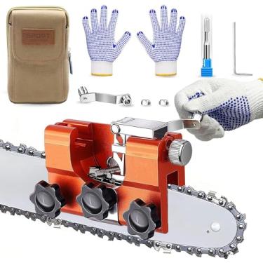 Imagem de Hyceker Afiador de motosserra atualizado 2025 com lixa de carboneto de tungstênio, kit de gabarito de afiação de motosserra manual, ferramenta de afiação de motosserra, afiador de corrente de