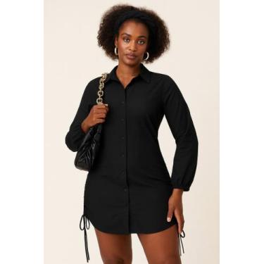 Imagem de Vestido Chemise Manga Longa Com Amarração Lateral R085 - Style Store, 