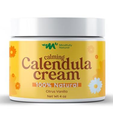Imagem de Creme de calêndula com aloe vera orgânica - Creme de calêndula infantil para rosto e corpo - Loção infantil curativa pós-sol para alívio de queimaduras solares e problemas de pele menores (baunilha