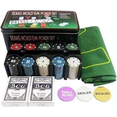 Imagem de Jogo De Poker Profissional Chips 200 Fichas Com Toalha