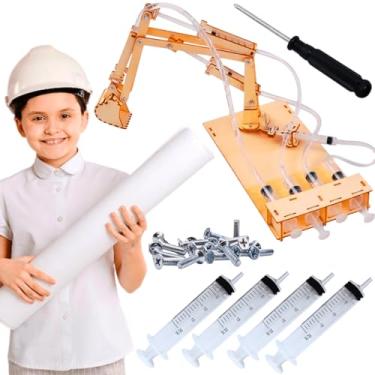 Imagem de Brinquedo educativo projeto madeira escavadeira avião motor eletrico órbita terrestre maker coleção feira de ciências faça voce mesmo trabalho escolar TCC (Escavadeira feira ciencias)