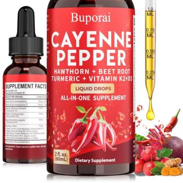 Imagem de Suplemento Buporai Cayenne Pepper Drops 60mL com vitamina D3 K2