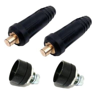 Imagem de Kit - 2 Conector Engate Rápido para Inversora de Solda 13mm Macho Para