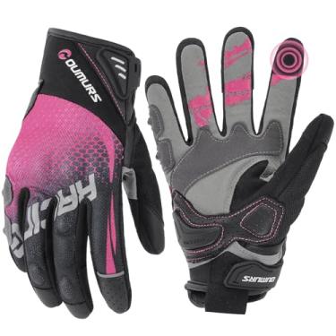 Imagem de Oumurs Luvas de motocicleta para mulheres, luvas de ciclismo para esportes ao ar livre on-road/off-road/mountain motorcycle motocross motocicleta moto sujeira bicicleta corrida ATV UTV, roxo, G
