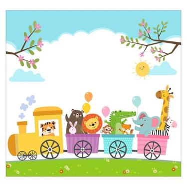 Imagem de Papel de Parede Adesivo Infantil Animais Circo Bebe Quarto - 568pcp - 