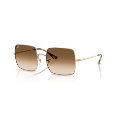 Imagem de Ray-Ban Óculos de sol quadrados femininos RB1971, Ouro rosa/marrom gradiente transparente, 54 mm
