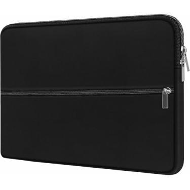 Imagem de Capa para laptop de 13,3 polegadas, à prova de choque, capa protetora para laptop com bolso frontal, bolsa para monitor portátil compatível com MacBook Air/Pro 13/Pro 14, HP Dell ASUS Lenovo, preta