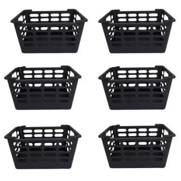 Imagem de Kit 6 Cesto Multiuso Atenas Pequeno 25x15,5x29,5 Preto - Arqplast