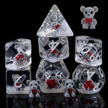 Imagem de Bear DND Resin Dice Set, Polyhedral D&D Dice Animal Inclusion Dice D and D for Dungeons and Dragons MTG RPG Board Games