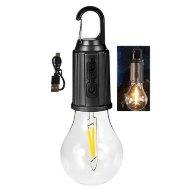 Imagem de Lampada LED Acampamento USB Recarregavel SOS Emergencia Pesca Camping 