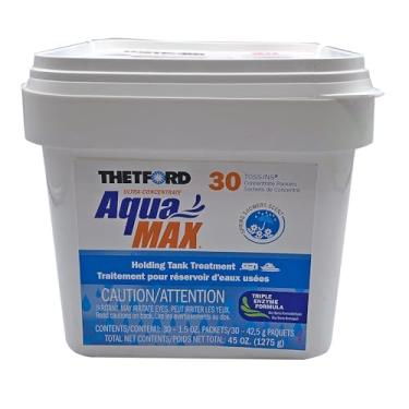 Imagem de Thetford AquaMAX – Chuveiros de mola para tratamento de tanque de trailer, sem formaldeído, digestão de resíduos, seguro para tanque séptico, 30 unidades