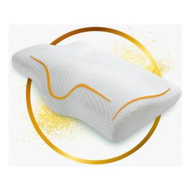 Imagem de Travesseiro Nasa Ortopédico Anatômico Ajuda Aliviar Dores no Pescoço e Cervical Combate Insônia e o Ronco