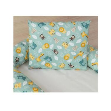 Imagem de Ninho redutor para berço tema (selva) safari verde  + almofadinha - ME