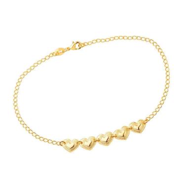 Imagem de Tornozeleira Dourada 5 Corações