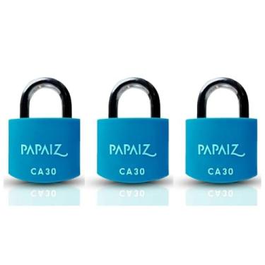 Imagem de Kit 2 Cadeados em Aluminio CA30 30mm Azul com Chaves - Compacto e Resistente