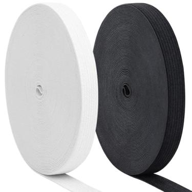 Imagem de Coopay Carretel elástico de 30 metros para costura, carretel de malha com faixa elástica de alta elasticidade de 1,5 cm de largura, 2 rolos para costurar cintura roupas calças cinto vestido artes ou