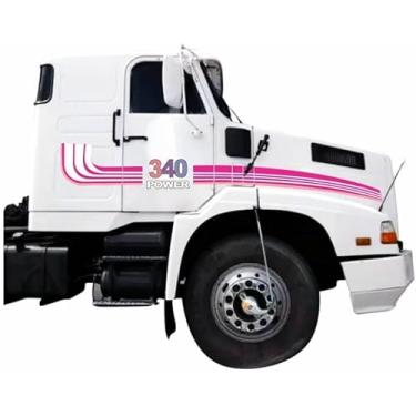 Imagem de Kit Adesivo Faixa Rosa Caminhão Power 340 1989 Adesivo Laminado - Compatível