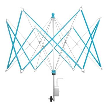 Imagem de Fio de guarda-chuva Swift, enrolador rápido, suporte de fio de tricô, ferramentas de crochê com grampo de mesa, fácil configuração e baixo ruído para novelos (azul, 1)