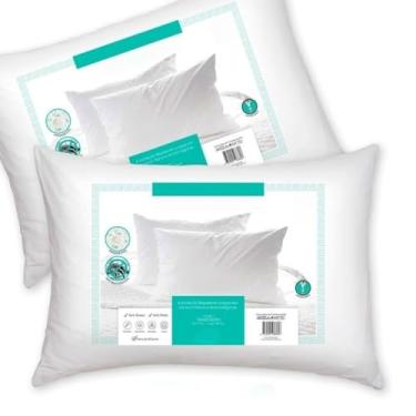 Imagem de Travesseiro Cervical, Travesseiro HipoalergêNico e à Prova D'áGua, Conjunto de 2, 50x70cm, Suporte MéDio