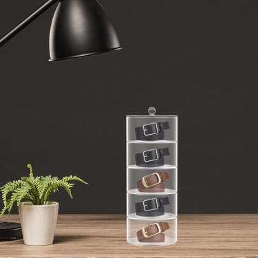 Imagem de Organizador de cinto de 5 camadas, organizadores de cintos de acrílico transparente para organização de acessórios, exibição de joias, gravatas, economia de espaço