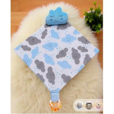 Imagem de Naninha De Bebê Com Prendedor De Chupeta Menina Menino(Nuvem azul)