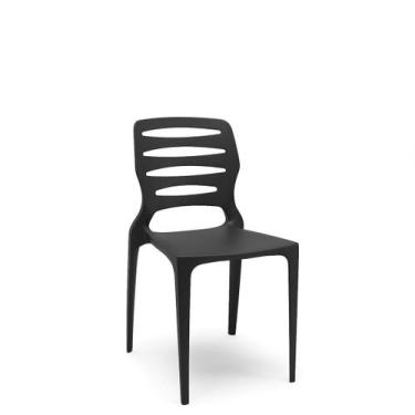 Imagem de Cadeira Fixa Ville Plaxmetal Polipropileno Preta