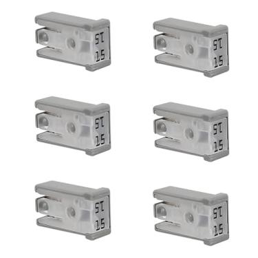 Imagem de Wogomz 6 peças 15A 32V Mini Kit de fusíveis de cartucho automotivo com fenda MCASE, 15 Amp Micro cartucho fusíveis, mini caixa em forma de caixa de baixo perfil ranhurado fusíveis de carro