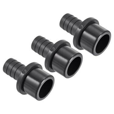 Imagem de Unifizz 3 peças 32 mm x 20 mm (1-1/10.2 cm x 3/10.2 cm) adaptador de mangueira farpada PVC conector de tubo reto preto para jardim e encanamento