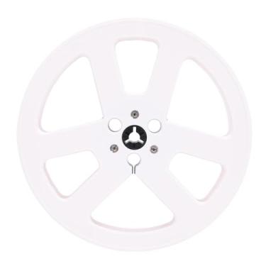 Imagem de Asixxsix Bobina Take Up, bobina vazia de 7 polegadas para gravador de fita bobina a bobina com 6 orifícios de resistência ao ar, flange NAB, para Pioneer, ReVox e Studer. (Branco)