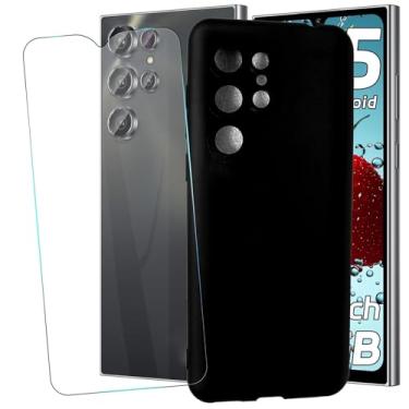 Imagem de MAOUICI Capa para Oukitel C61/Oukitel C61 Pro, capa macia de TPU antiimpressão digital, protetor de tela de vidro temperado [1 unidade] [17,5 cm]