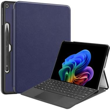 Imagem de Gylint Capa para Microsoft Surface Pro 12 polegadas 1ª edição 2025, capa fina de poliéster de vários ângulos para tablet Surface Pro 12, compatível com teclado tipo capa azul marinho