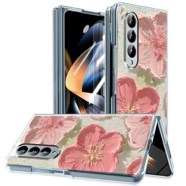 Imagem de MIDIIUGCT Capa magnética para Samsung Galaxy Z Fold 4, anel magnético integrado e carregamento sem fio, capa com absorção de choque para Z Fold 4 [Safflower] MUS-CXDZ-06-08