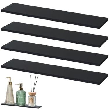 Imagem de Leinuosen 4 prateleiras pretas para medicamentos de 33 cm, prateleiras de substituição para armário de remédios, adequadas para banheiro, sala de estar, cozinha, armário montado na parede e pendurado