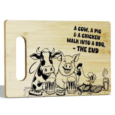 Imagem de Tábuas de cortar vaca frango porco churrasco presentes de cozinha para mulheres homens presentes de inauguração de casa nova casa engraçada tábua de cortar cozinha essenciais Natal - tábua de cortar
