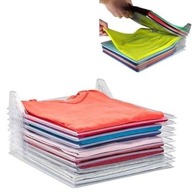 Imagem de Organizador de Roupas com 10 Divisórias Empilháveis – Ideal para Camisas e Camisetas, Plástico Resistente e Compacto
