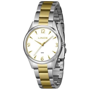 Imagem de Relógio LINCE feminino analógico bicolor branco LRTJ169L36 B2SK