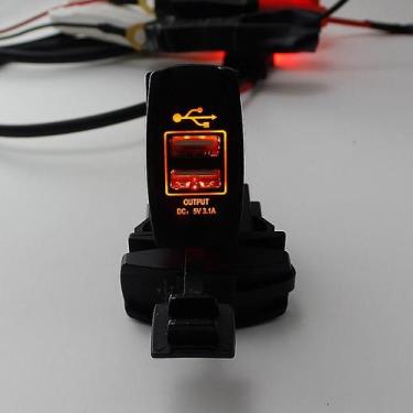 Imagem de 12v 24v Car Auto Barco Acessório Laranja Led Dual Usb Charger Power Ad