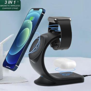 Imagem de Suporte de carregador magnético sem fio 3 em 1 Desktop OJD-83 - Omkars