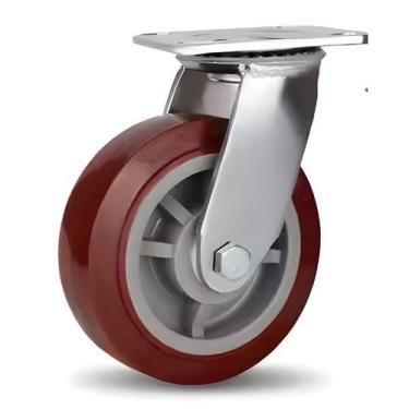Imagem de Rodizio Giratório Vermelho 6 Polegada Placa Pu 400Kg- Colson