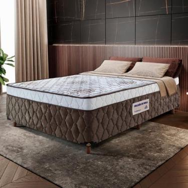 Imagem de Cama Box Casal Molas Ensacadas 100% Poliéster 188x138 Plennus América 