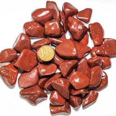 Imagem de Pedra Natural Jaspe Vermelho Rolado 1kg - 20 a 35mm Tipo B - Cristaisd