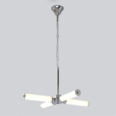 Imagem de Lustre LED Linear Pendente Luminária de Teto em Metal Cromado Luminária Industrial para Mesa de Jantar Luminária Pendente Moderna para Cozinha, Ilha, Quarto e Escritório