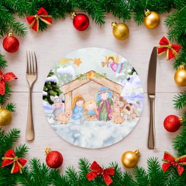 Imagem de Kit C/ 6 Capas Para Sousplat 35cm Natal Estampado Noel Mesa Posta (SNAT0094)