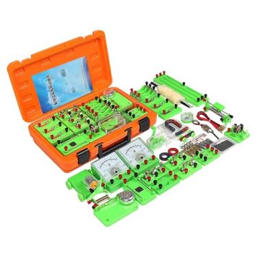 Imagem de Dynwave Conjunto de aprendizagem de eletromagnetismo de laboratório de ciências, auxílio para ensino de circuito de física, amperímetro CC, acessórios de