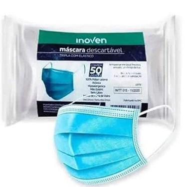 Imagem de Mascara Tnt Tripla Azul C/ 50 Un Inoven