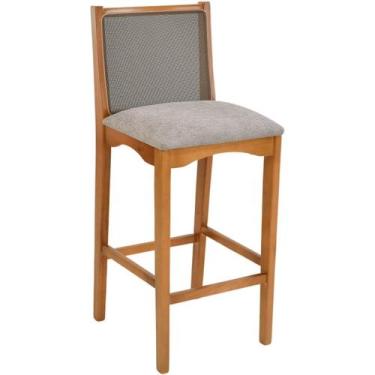 Imagem de Banqueta Madeira Maciça Encosto Tela Sling Toscana - Fassina Decor