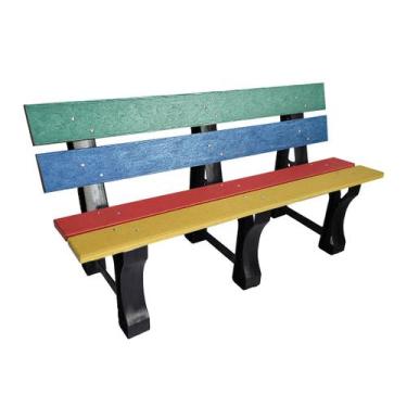 Imagem de Banco Jardim Madeira Plástica Maciça Reforçado Marrom 150cm Lanci Exte