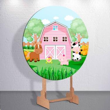 Imagem de Painel Tema Fazenda Animais Capa Grande e Mini Redondoda Estampa Subli
